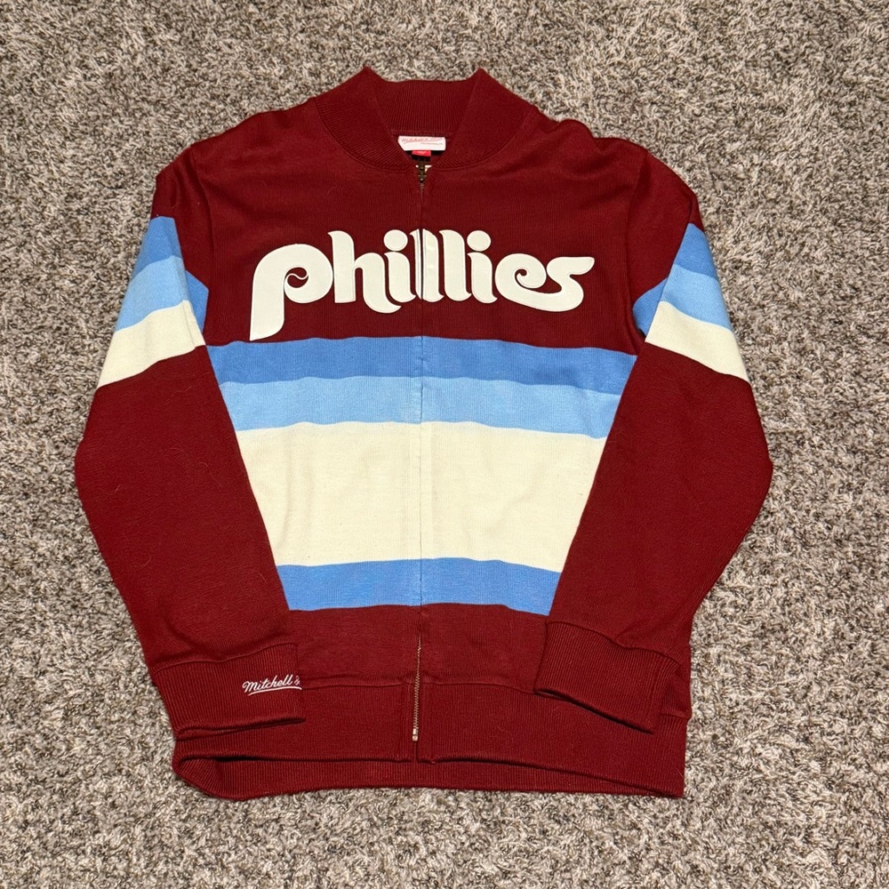 Philadelphia Phillies Mitchell & Ness Cooperstown Collection Zip-Up Cardigan M